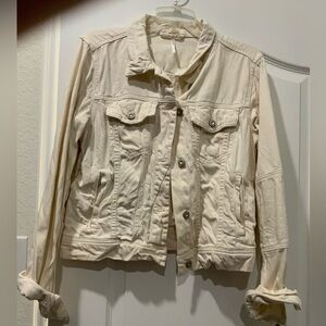 Free People Cream-colored denim jacket